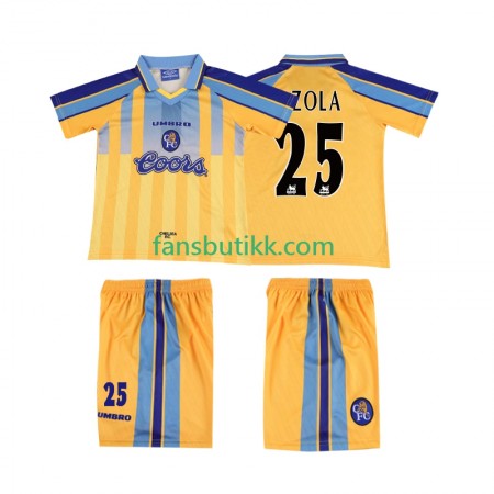 Fotballdrakt Chelsea ZOLA 25 1995 Barn Retro Bortetrøye 1997 Kortermet